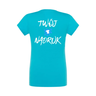 Koszulka damska w szpic z nadrukiem - 100% bawełna 145g