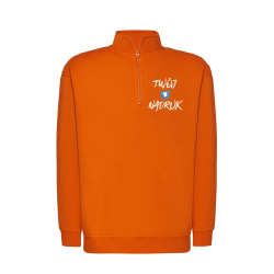 Bluza męska bez kaptura na zamek z nadrukiem - 35% bawełna 290g