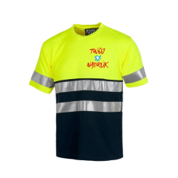 Koszulka ostrzegawcza z nadrukiem - 100% pes 160g