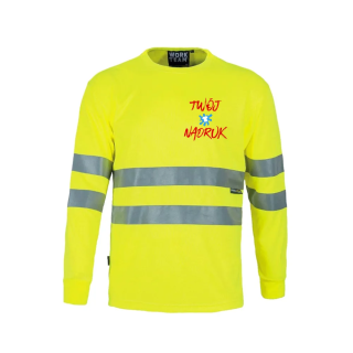 Koszulka na długi rękaw ostrzegawcza z nadrukiem - 100% pes 160g